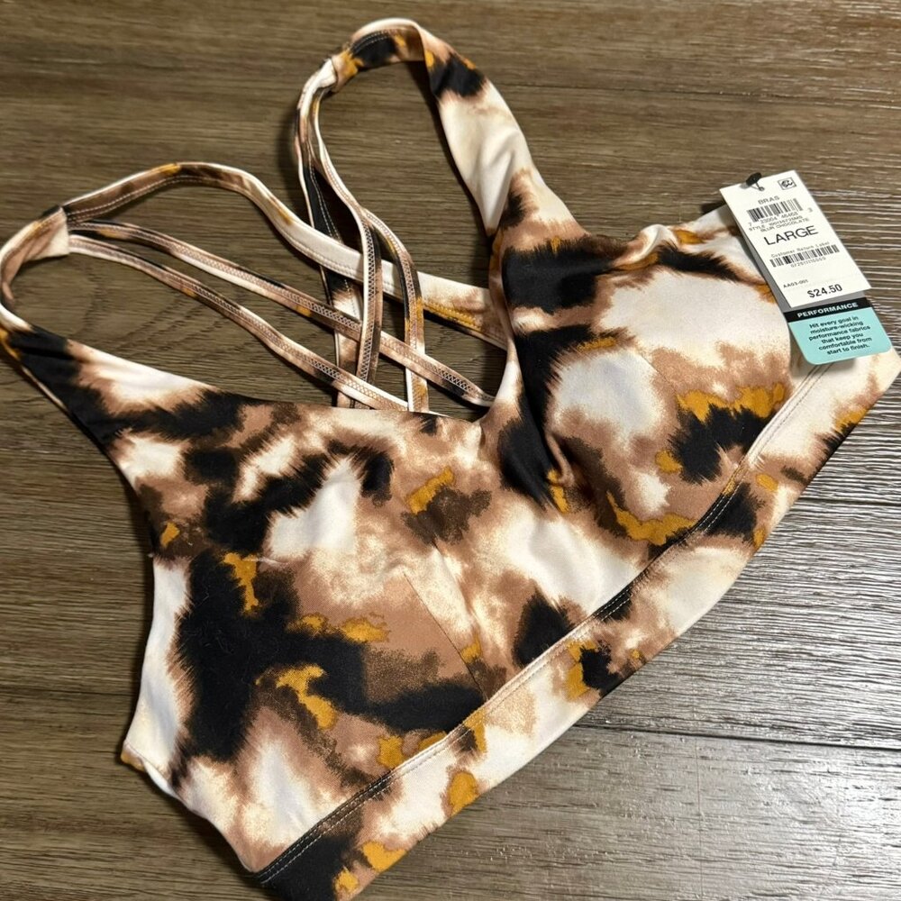 Ideology Size L Women's Tie-Dyed Low Impact Sports Bra New With Tags